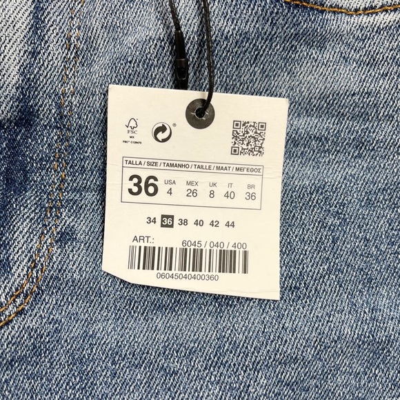 Zara 80’s High Waist Skinny Blue Jeans 4 - Picture 9 of 10